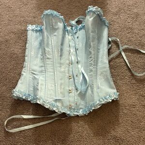 Light Blue Corset with Floral Details